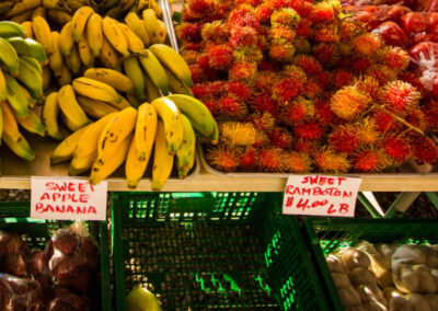 Fruit fruit at the Hilo Farmer's Market.